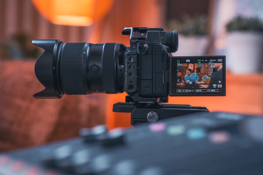Professional camera capturing premium branded content